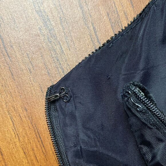 1980s TADASKI *12* Black Velvet Tube Midi Dress Satin Bow Saks Fifth Avenue Vtg - Picture 8 of 12